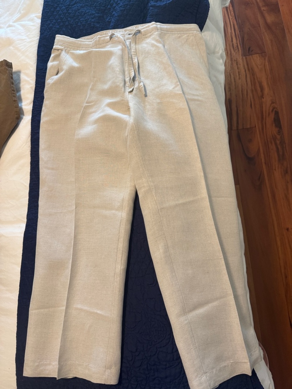 Cubavera Men's Light Beige Drawstring Casual Pants
